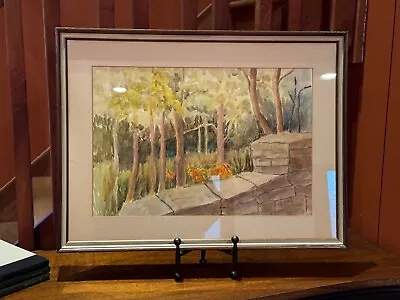 Vintage Watercolor Forest Landscape Painting Signed Ida L Brucker • $68.99