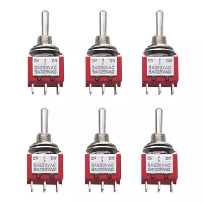 Mxuteuk 6Pcs Momentary Mini Miniature Toggle Switch 6 Terminal 3 Position DPDT ( • $13.26