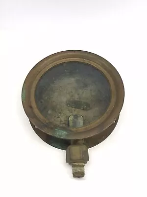 Antique Vintage Large Water Pressure Gauge Housing Steampunk Cast Brass 7.25” • $77