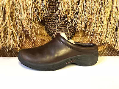 Merrell Shoes Women 6 Encore Nova Smooth Mule Flat Brown Leather Casual J66292 • $45.99