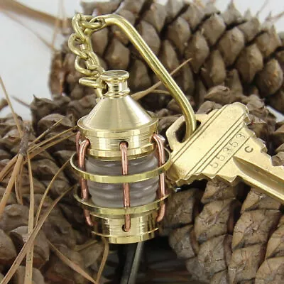 Nautical Boat Lantern Brass Mariner Car Keychain Key Ring Maritime Collectible • $6.98