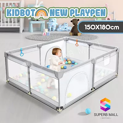 Baby Playpen Pen Fence Activity Centre Playground Safety Enclosure 150x180cm • $89.89