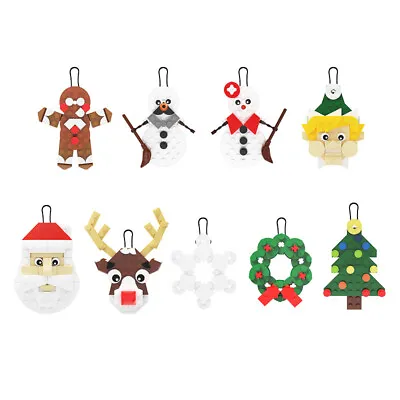 MOC Snowman Christmas Ornaments Building Blocks Toy Xmas Tree Hanging Decoration • $42.89