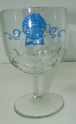 Pabst Blue Ribbon Beer Glass Goblet 6  Tall Drinking Man Cave • $8.69