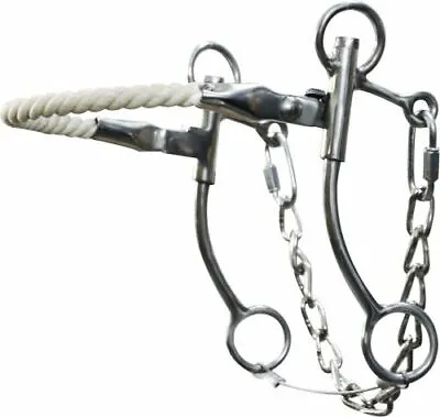 Western Saddle Horse Rope Nose Hackamore W/ Curb Chain Goes On The Bridle • $29.80