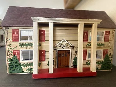 Keystone/Rich?  Masonite Antique Dollhouse With Marx And Wolverine Furniture • $59.99