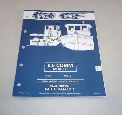 Parts Catalog OMC Evinrude Johnson Outboard 6.5 COMM Models Stand 05/1992 • $21.18