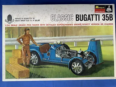 Vintage Monogram Classic Bugatti 35B Model Kit 1/24 Scale PC133 Dated 1966 • $25