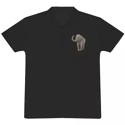 'Waving Asian Elephant' Adult Polo Shirt / T-Shirt (PL046421) • £12.99