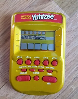 2002 Hasbro Yahtzee Electronic Hand Held Pocket Gold Edition Game Tested • $19.95