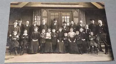 Real Photo Postcard Edwardian Group Of Adults & Children C 1910    553 • £1.99