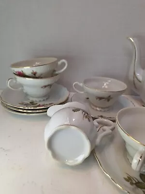 13PCs VTG MOSS ROSE JAPAN TEA SET FLORAL PORCELAIN  • $20