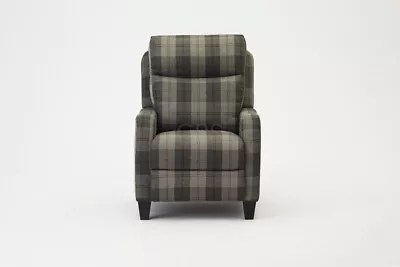 Recliner Armchair Fabric And Tartan Chair High Back Sofa Lounger Armchair • £189.99