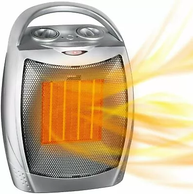 $39.95 • Buy Portable Electric Space Heater With Thermostat, 1500W/750W Safe Quiet Ceramic 