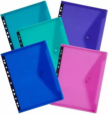 Snopake A4 Polyfile Ring Binder Stud Wallets Landscape Electra Popper Files X 5 • £8.25