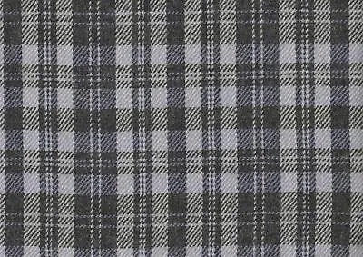 100% Pure Wool Yorkshire Tweed Fabric Cherry Grey & Lilac Checked Plaid Design • £18.99