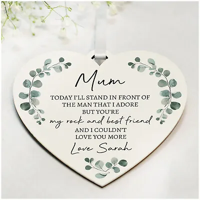 £6.99 • Buy Mother Of The Bride Wooden Heart Plaque Gifts Keepsake Thank You Wedding Favour