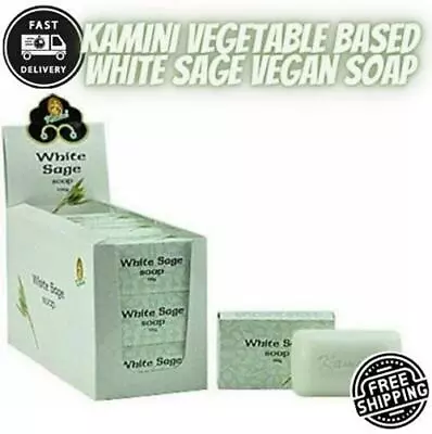 12 Pieces Bar Kamini Soap White Sage Vegan Vegetable Based Soap Cakes Aromatics • $43.95