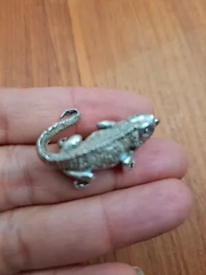 Stunning Vtg Artisan Hand Made Sterling Silver 925 Alligator Pendant  • $149.99