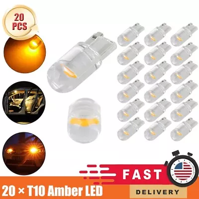 20x T10 Amber LED 2825 COB W5W 194 168 Car Interior Light Dome Reading Map Bulb • $5.19