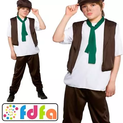 Wicked Victorian Urchin Oliver Twist Boys Childs Fancy Dress Costume • £11.39