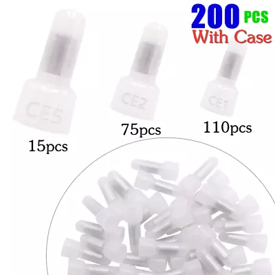 200PCS Closed End Crimp Cap Wire Connector Terminal 12-10 16-14 22-16 AWG Gauge • $11.49