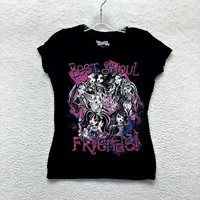 Monster High T-Shirt M L Medium Large Black Glitter Graphic Best Ghoul Friends • $18