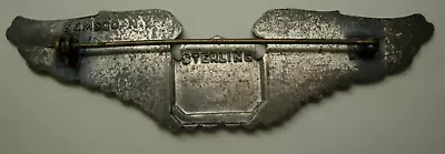 WW2 AAF Gemsco Sterling Pilot Wing - Type I Pin Back       XB • $135