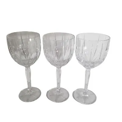 Marquis Waterford Omega 8 1/2  Cut Crystal All Purpose Wine Glass Set Of 3 • $35.62
