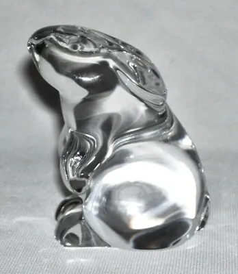 BACCARAT ~  Solid Quality Clear Crystal SITTING RABBIT Figurine (3 ) ~ France • $39