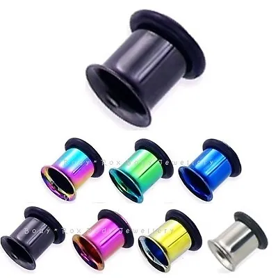 £4.99 • Buy Single Flare Flesh Tunnel, Anodised Surgical Steel, Ear Plug Stretcher Expander 