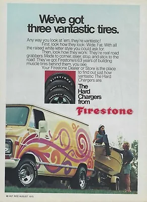 1975 Chevy G20 Van Ad Firestone Wide Oval Tires Vintage Magazine Advertisement • $3.50