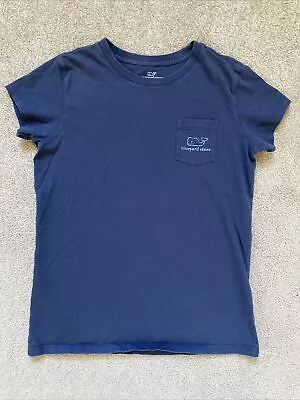 Girls Vineyard Vines Size L/(14) Blue Pocket Whale T-shirt • $11.99