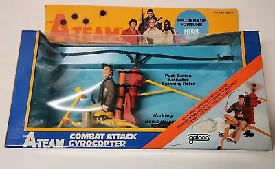 A Team Galoob Attack Gyrocopter & Murdock Helicopter Playset Vehicle & Figure 83 • $49.99