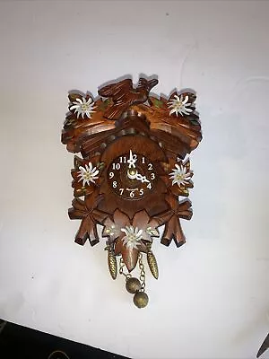 Vintage Mini Kuckulino Cuckoo Clock Black Forest Painted Flowers • $62