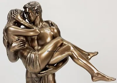 11  LOVERS STATUE Man Carrying Woman / Male Kissing Female Statue Bronze Finish • $91.13