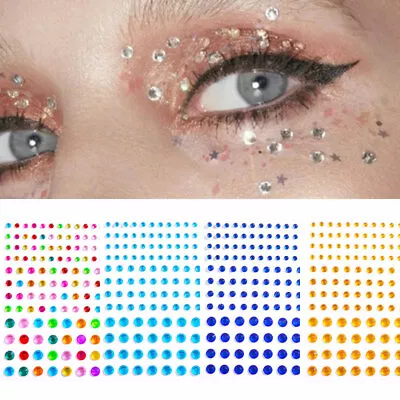 Body Face Gems Stick On 3D Jewels Festival Glitter Crystals Rhinestones Make Up • £2.51