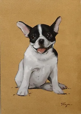 Original Art - Oil Painting - French Bulldog - Dog Portrait - UK Artist J Payne • $93.25