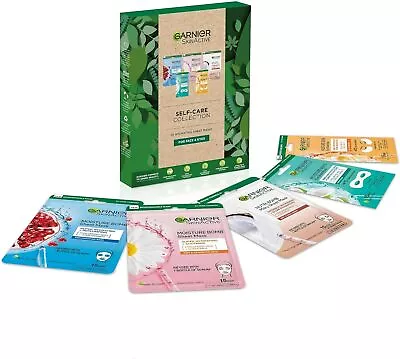 Garnier Skin Active Self Care Face Mask Collection Gift Pack Vegan Biodegradable • £9.99