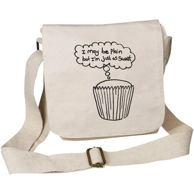 £11.99 • Buy 'Plain Cupcake' Small Cotton Canvas Messenger Bag (MS00005760)