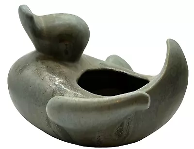 Vintage Art Pottery Ceramic Duck In Flight Planter Green Glaze Original 8079 • $5