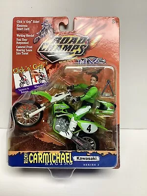 2000 Road Champs Click N Grip Ricky Carmichael Racing Kawasaki Series 3 MXS #4 • $124.99