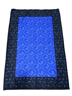 Rare Minecraft Nether Portal Blanket Blue Black 33”x50” In EUC • $18