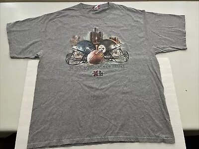 Vintage Super Bowl XL 2006 Steelers Vs Seahawks T-Shirt Mens Size 2XL Gray NFL • $14.59