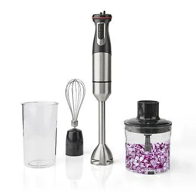 800W 3-in-1 Hand Blender Food Processor Chopper Mixer Bowl Egg Whisk & Beaker • £42.92