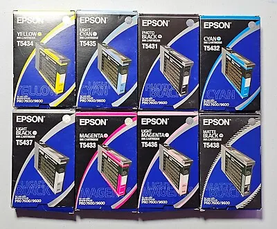 Lot Of 8 Epson Ink Cartridges For Stylus Pro 7600/9600 - Empty • $25.61