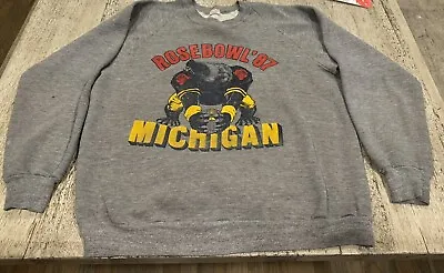 Vintage  Michigan Wolverines Crewneck Sweatshirt 1987 Rose Bowl Men’s XL • $45