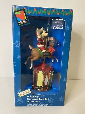 Mr. Christmas Mickey Mouse Reindeer Carousel Tree Topper Table Display In Box • $74.99