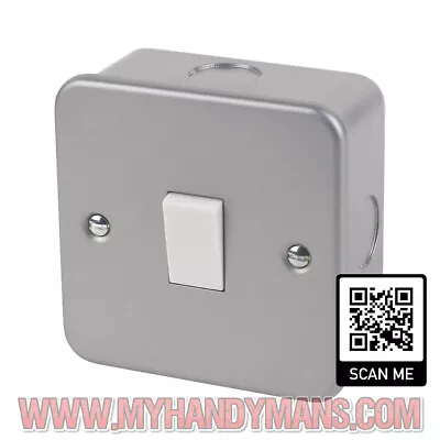 Heavy Duty Metal Clad 10AX 1 Gang 2 Way Plate Switch With Back Box • £40
