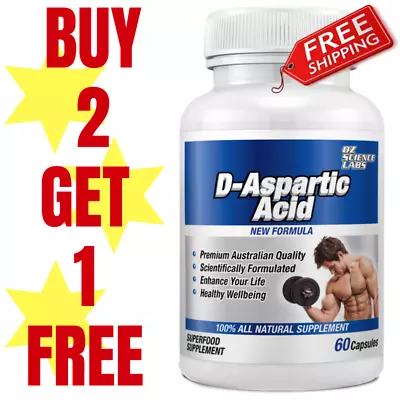 DAA - D Aspartic Acid - PCT - Muscle - 60 Capsules - Buy 2 - Get 1 FREE • $24.95